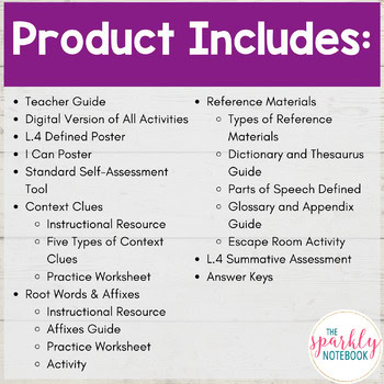 8.L.4 Context Clues, Root Words & Affixes, Reference Materials 8th Grade CCSS - Image 2