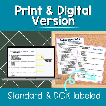 Paired Passages Activities: Argumentative Writing 6th & 7th Grade IG v. TikTok - Image 3