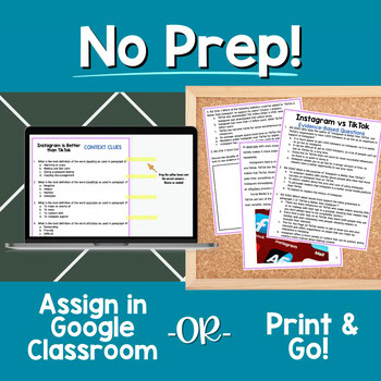 Paired Passages Activities: Argumentative Writing 8th & 9th Grade IG v. TikTok - Image 4
