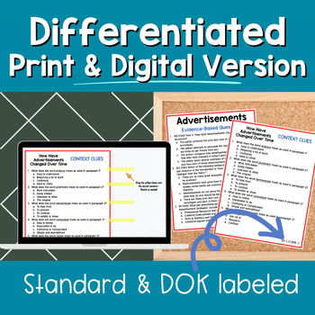 Informational Paired Text Passages - DIFFERENTIATED BUNDLE: Advertisements - Image 3