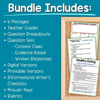 Informational Paired Text Passages - DIFFERENTIATED BUNDLE: Healthy Eating - Image 2