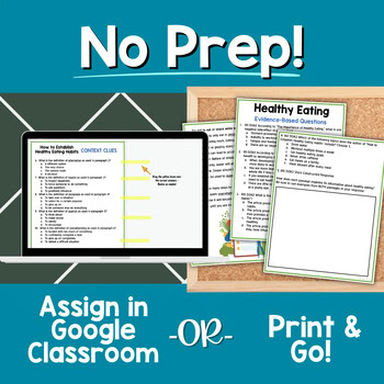 Informational Paired Text Passages - DIFFERENTIATED BUNDLE: Healthy Eating - Image 4