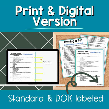 Paired Passages Activities: Informational Writing 4th & 5th Grade Owning a Pet - Image 3