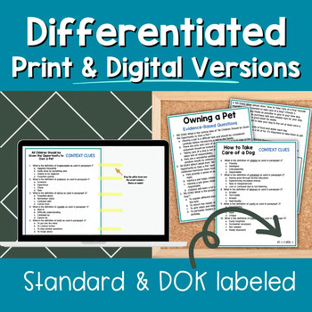 Informational Paired Text Passages DIFFERENTIATED BUNDLE: Owning a Pet - Image 3