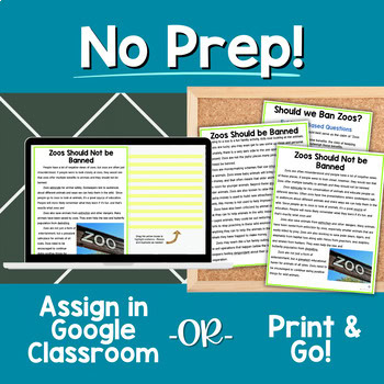 Argumentative Paired Text Passages DIFFERENTIATED BUNDLE: Ban Zoos? - Image 4