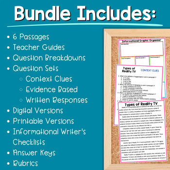 Informational Paired Text Passages DIFFERENTIATED BUNDLE: Reality TV - Image 2