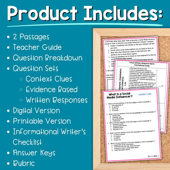 Paired Passages Activity: Informational Writing 8th & 9th Grade Influencers - Image 2