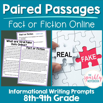 Paired Passages Activity: Informational Writing 8th & 9th Grade Fact or Fiction