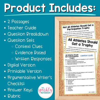 Paired Passages Argumentative Writing 6th & 7th Grade Participation Trophies - Image 2