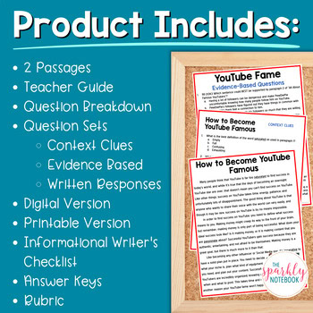 Informational Writing Paired Passages Activities 4th & 5th Grade YouTube Famous - Image 2