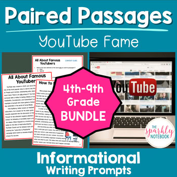 Informational Paired Text Passages DIFFERENTIATED BUNDLE: YouTube Famous