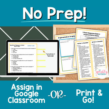 Argumentative Paired Text Passages DIFFERENTIATED BUNDLE: Playing School Sports - Image 4