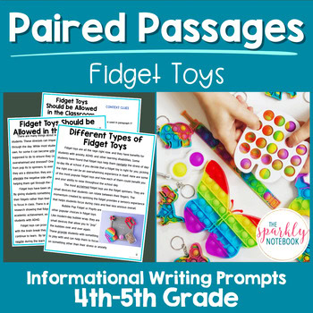 Informational Writing Paired Passages Activities 4th & 5th Grade Fidget Toys