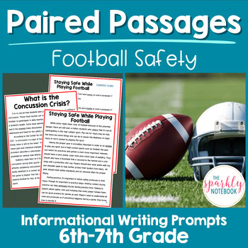 Paired Passages Activity: Informational Writing 6th & 7th Grade Football Safety