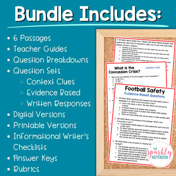 Informational Paired Text Passages DIFFERENTIATED BUNDLE: Football Safety - Image 2