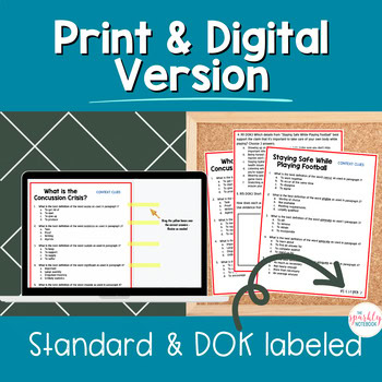 Informational Paired Text Passages DIFFERENTIATED BUNDLE: Football Safety - Image 3