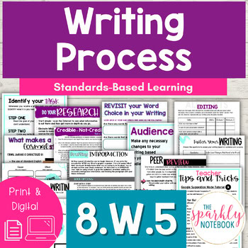8.W.5 Develop & Strengthen Writing - The Writing Process 8th Grade CCSS aligned