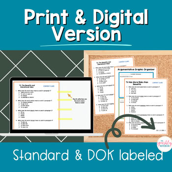 Argumentative Paired Text Passages DIFFERENTIATED Writing BUNDLE: TV Risk - Image 3