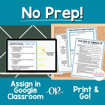 Paired Passages Argumentative Writing Prompts 6th & 7th Grade Live Social Media - Image 4