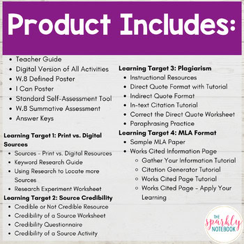 8.W.8 Citing Credible Sources for Informative Writing 8th Grade CCSS aligned - Image 2