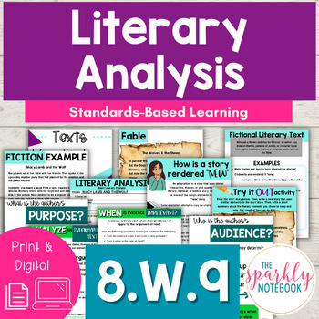 8.W.9 Literary Analysis Writing Lessons for 8th Grade CCSS aligned