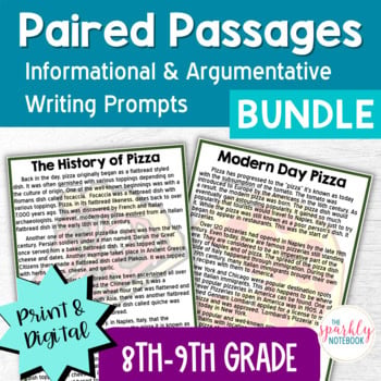 8th-9th Grade Paired Passages BIG BUNDLE: Argumentative & Informational Writing