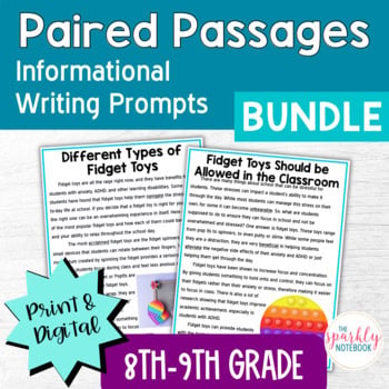 8th-9th Grade Paired Passages BUNDLE: Informational Writing Paired Texts