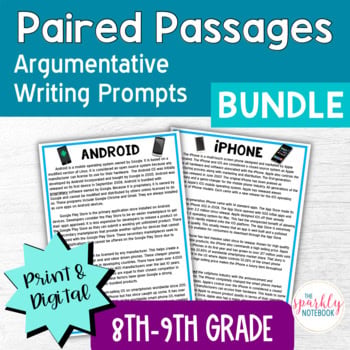 8th-9th Grade Paired Passages Activities BUNDLE: Argumentative Writing