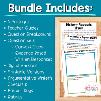 Argumentative Paired Text Passages DIFFERENTIATED Writing BUNDLE: History - Image 2