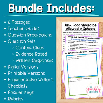 Argumentative Paired Text Passages DIFFERENTIATED Writing BUNDLE: Junk Food - Image 2