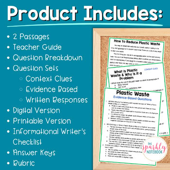Paired Passages Activity: Informational Writing 8th & 9th Grade Plastic Waste - Image 2