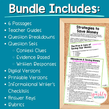 Informational Paired Text Passages DIFFERENTIATED BUNDLE: Saving Money - Image 2
