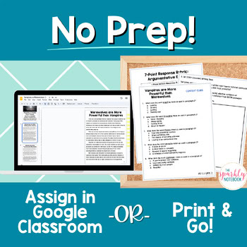 Argumentative Paired Text Passages DIFFERENTIATED Writing BUNDLE: Vampires - Image 4