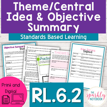 RL.6.2: Central Idea, Theme, & Objective Summary - 6th Grade CCSS