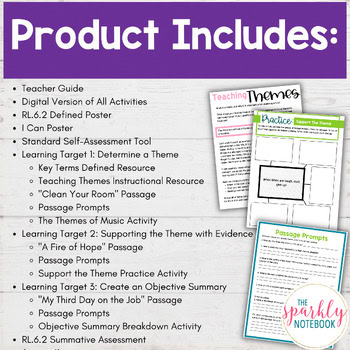 6.RL.2: Central Idea, Theme, & Objective Summary - 6th Grade CCSS - Image 2