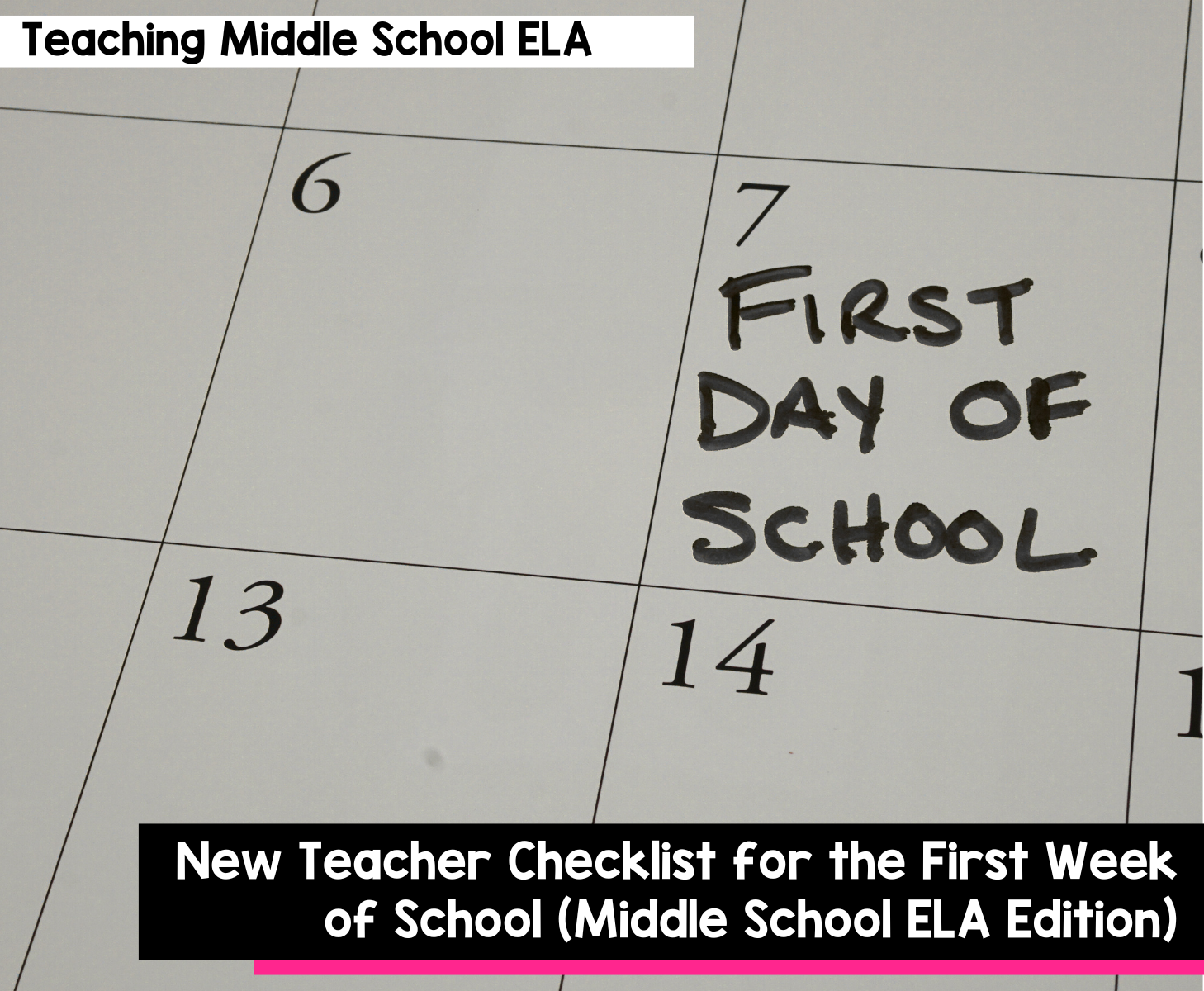 New Teacher Checklist for the First Week of School (Middle School ELA Edition