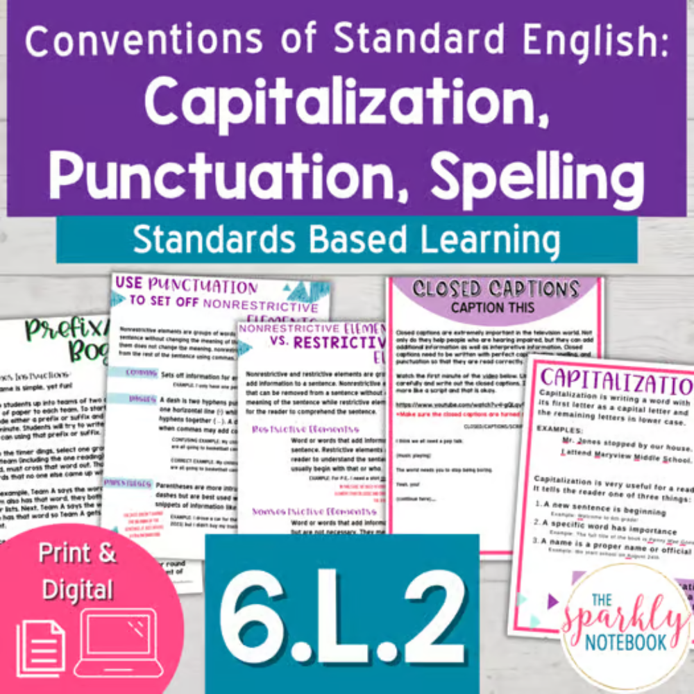 6th Grade L.2 Resource
