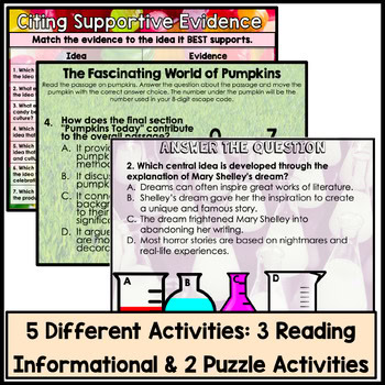 Halloween ELA DIGITAL ESCAPE ROOM - Reading Informational - Image 3