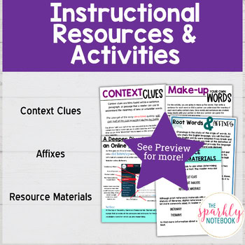 6.L.4: 6th Grade Grammar: Context Clues Root Words & Affixes, Reference Material - Image 3