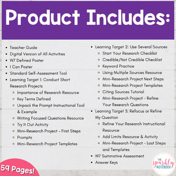 6.W.7: Conduct & Refine Short Research Projects with Several Sources 6th Grade - Image 2