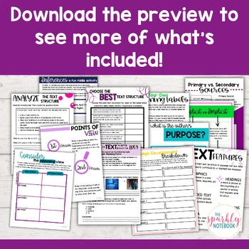 6th Grade BUNDLE: Reading Information Standards Assessments & Activities CCSS - Image 4