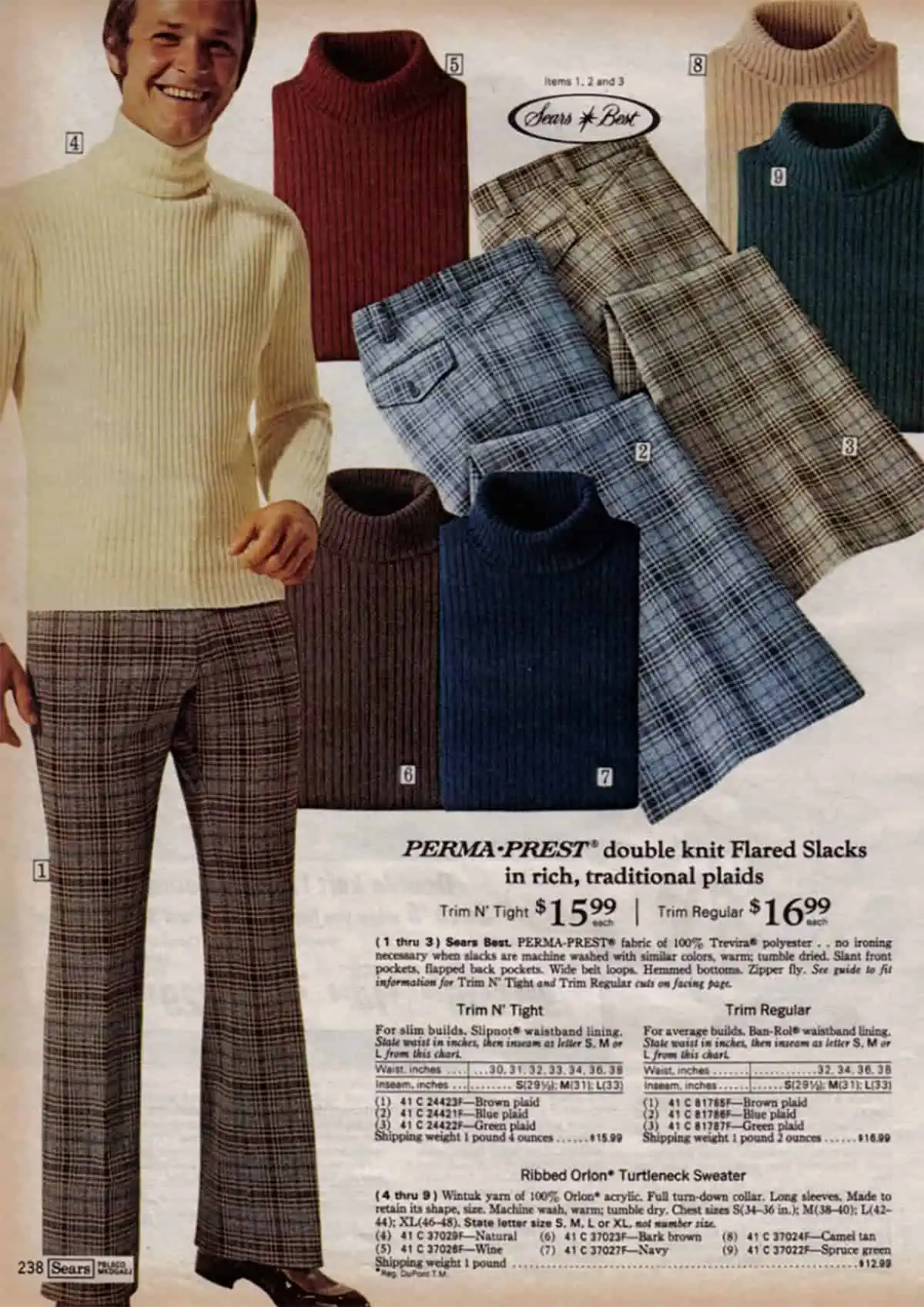 Cool guys wearing turtleneck with plaid pants