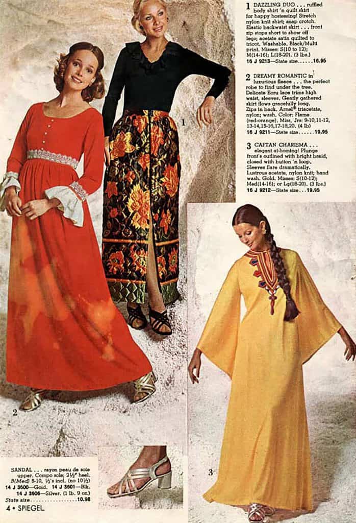 Classic hostess dress of simple black top and taffeta skirt