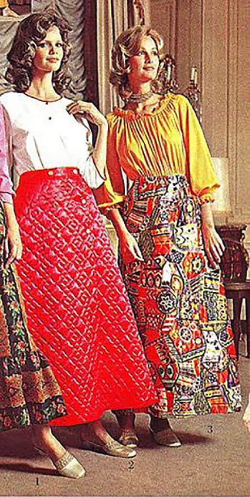 Hostess Dress with Red Quilted Skirt