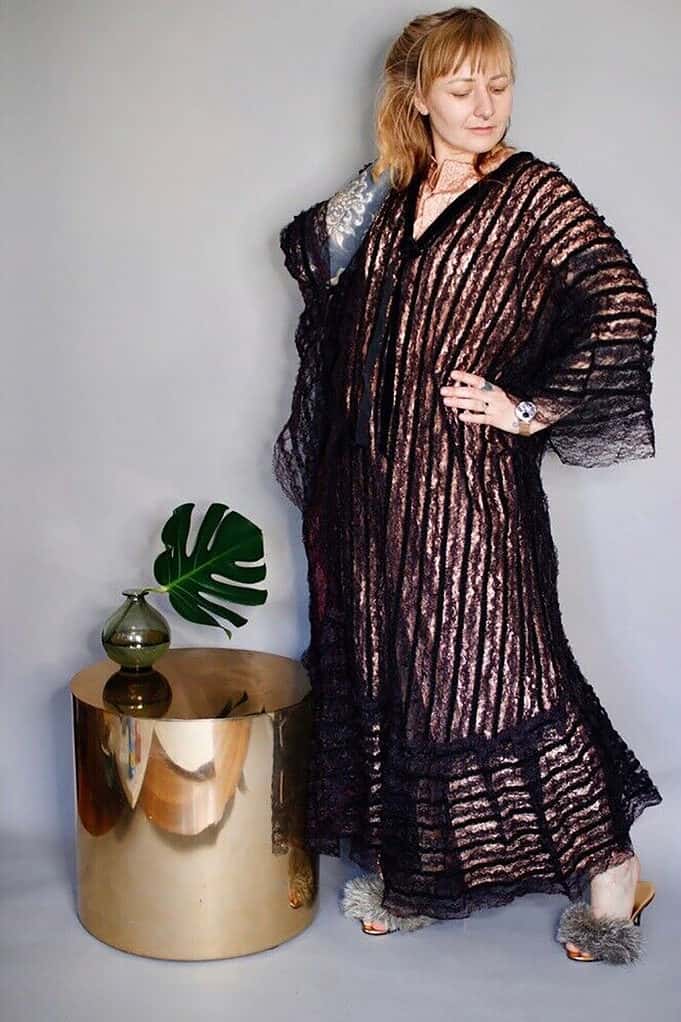 Sequined Caftan Hostess Dress