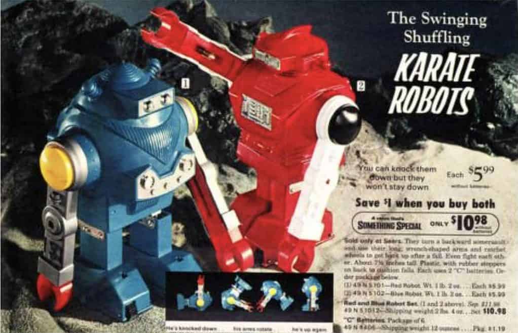 Popular Toy of 1970 - Swinging Shuffling Karate Robots