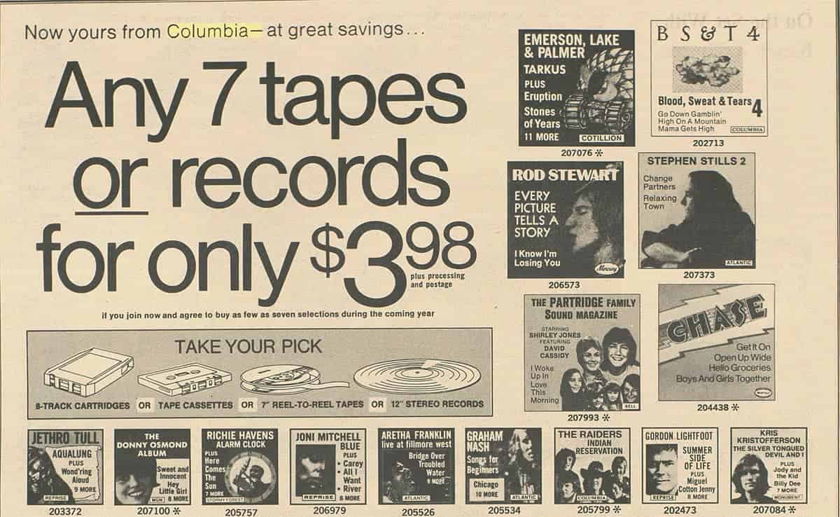 Columbia House Record Ad 1971