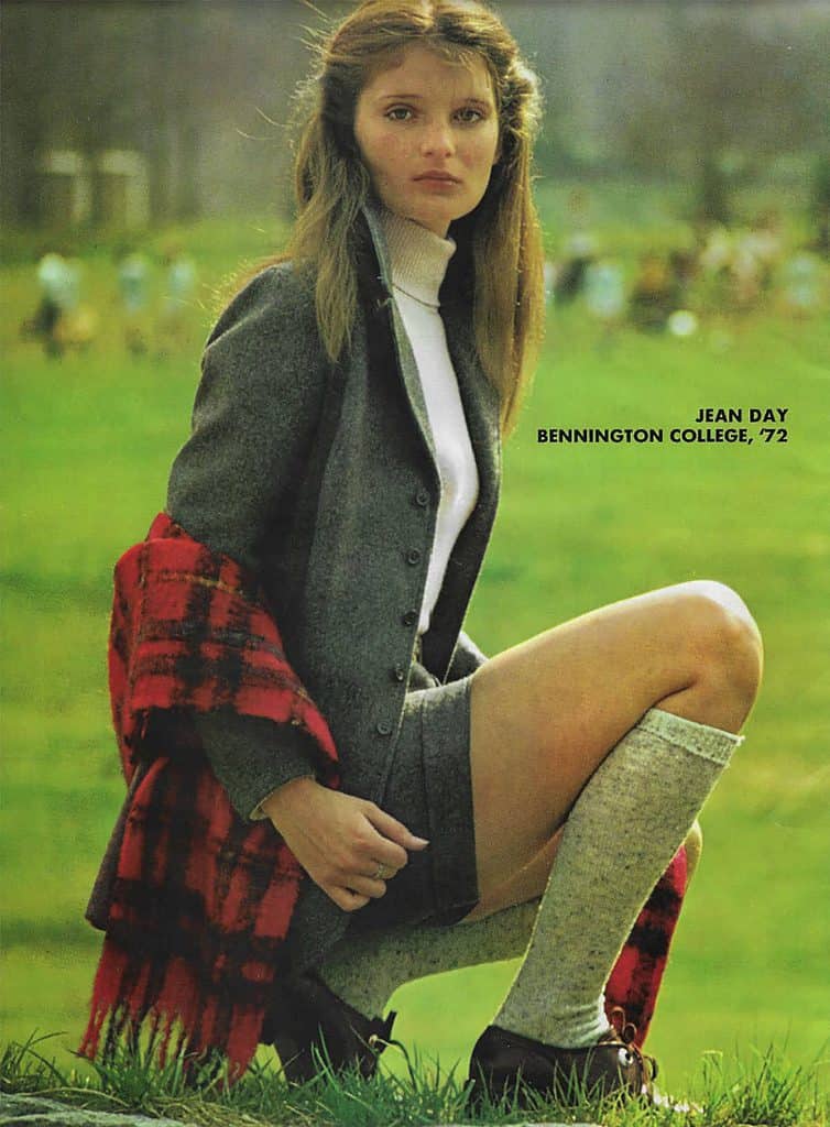 Hot Pants Outfit with Blazer, Kneesocks, and Loafers from August 1971 Mademoiselle Magazine