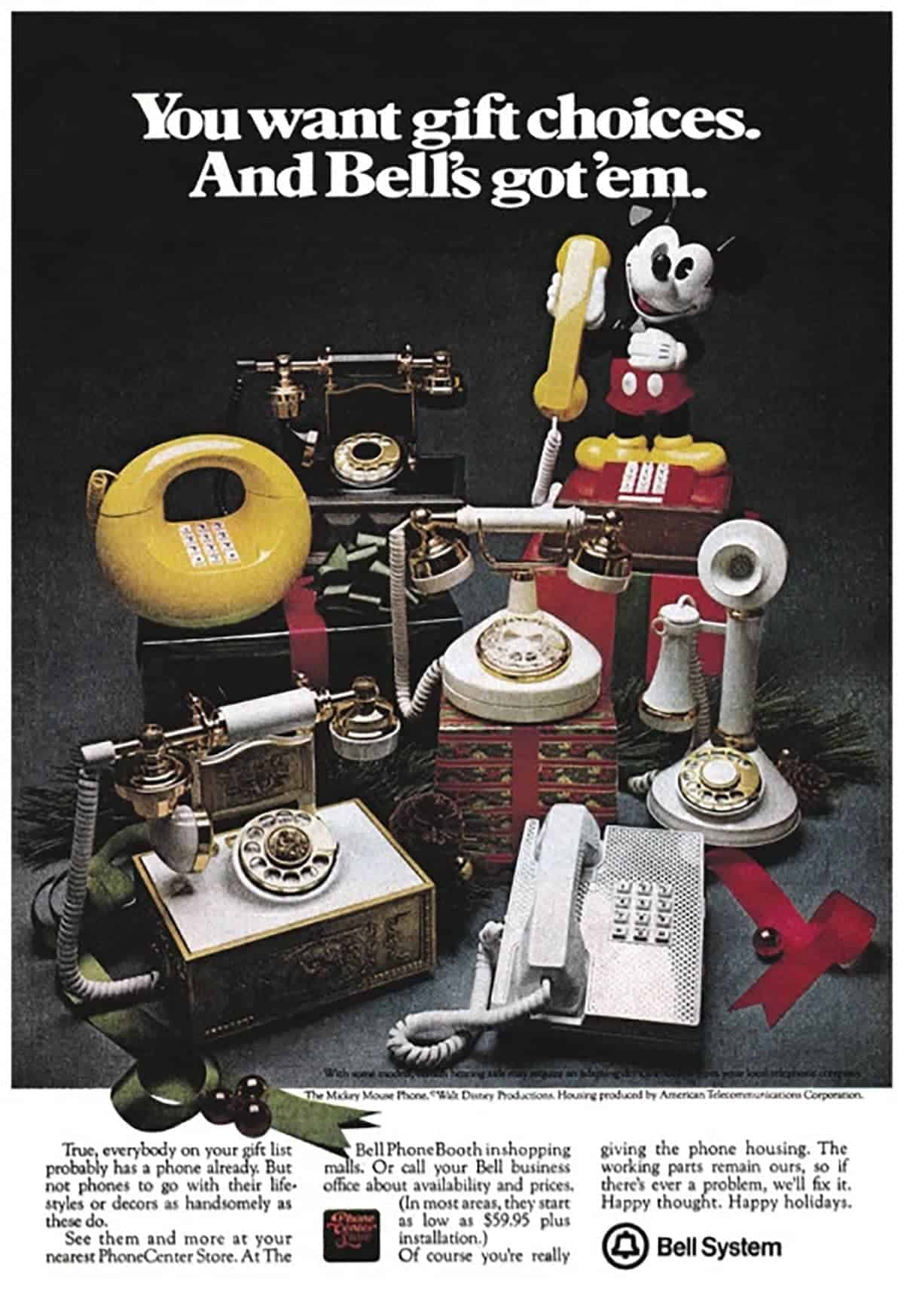 Phone styles in the 1970s