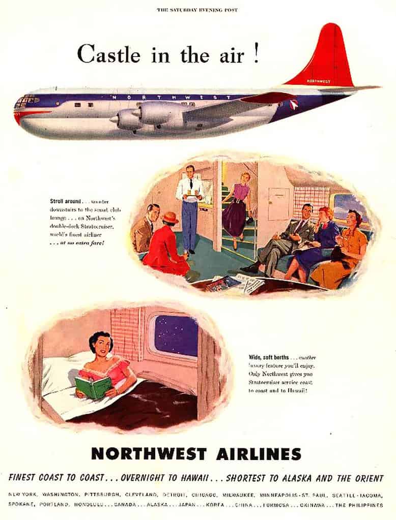 1950 Saturday Evening Post Ad for Northwest Airlines